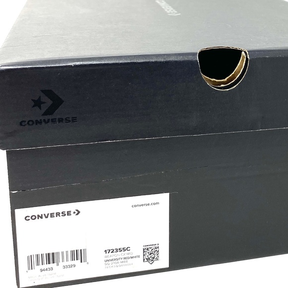 Converse Weapon CX Varsity Leather Shoes Men Red White Mid Top Sneakers 172355C - Picture 10 of 11